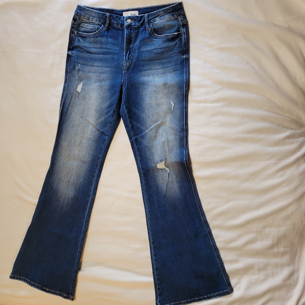 Vervet by Flying Monkey distressed denim flares